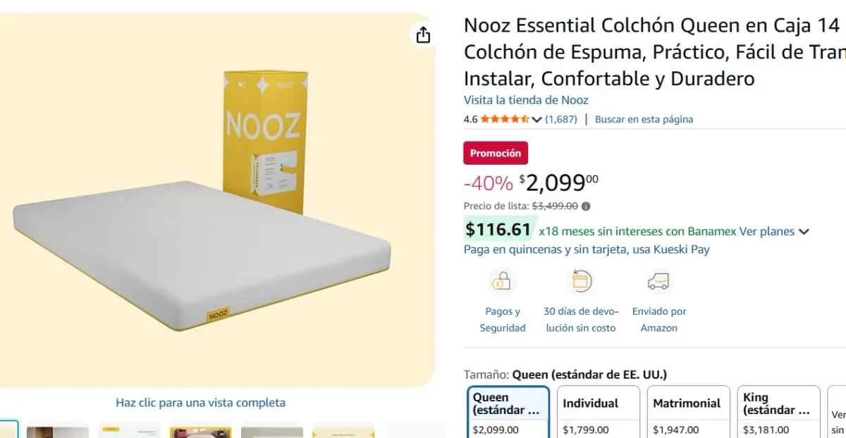 Colchón Queen en Caja 14 cm 
