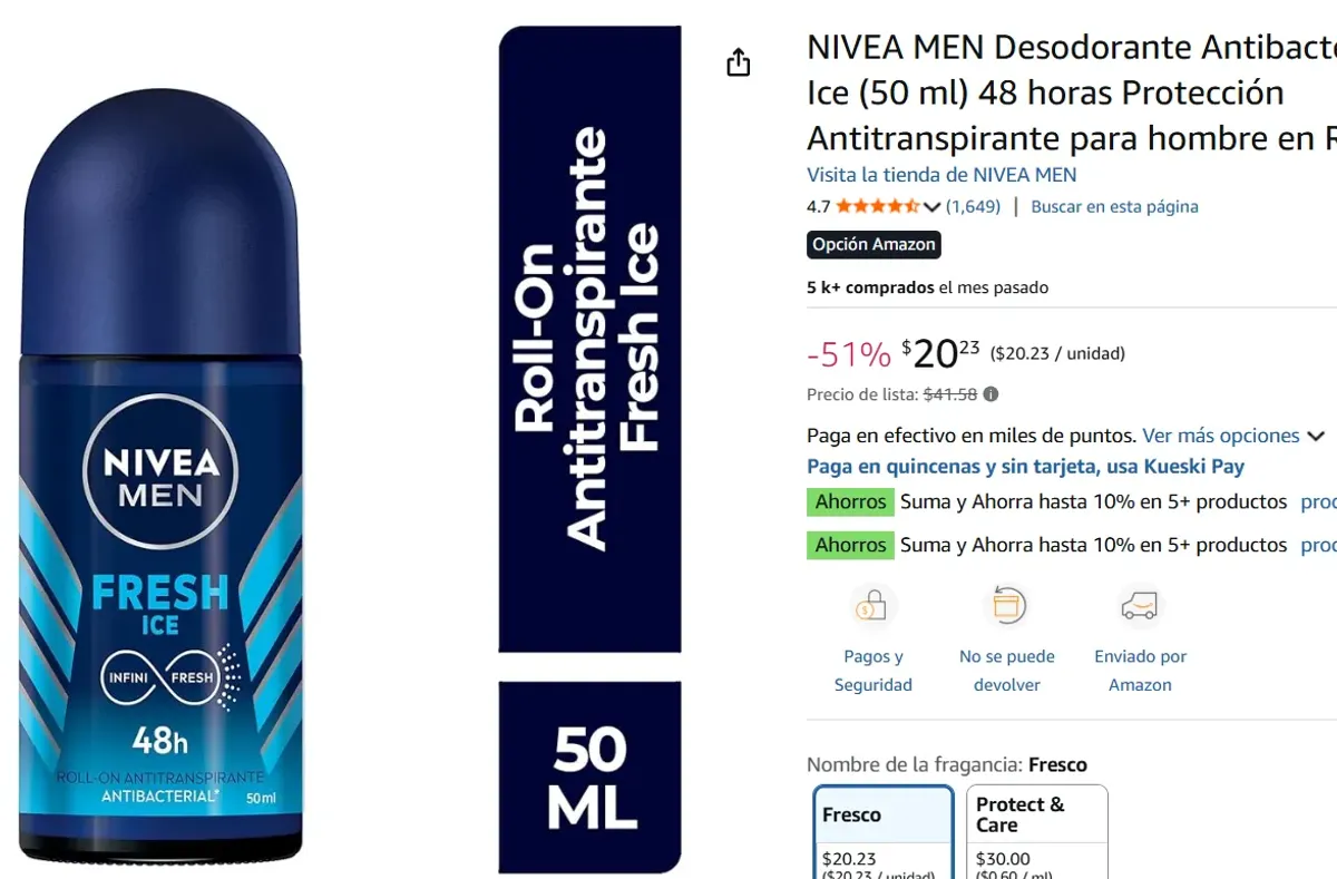 Desodorante, Fresh Ice (50 ml)