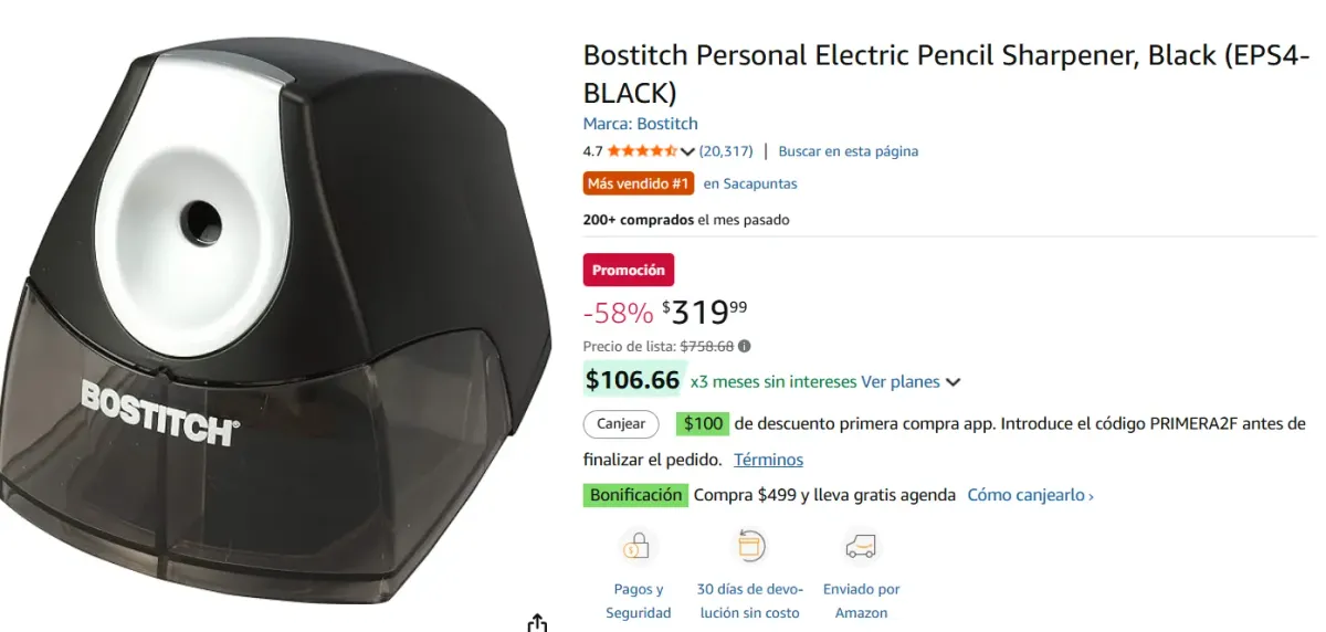 Bostitch Electric Pencil Sharpener, 