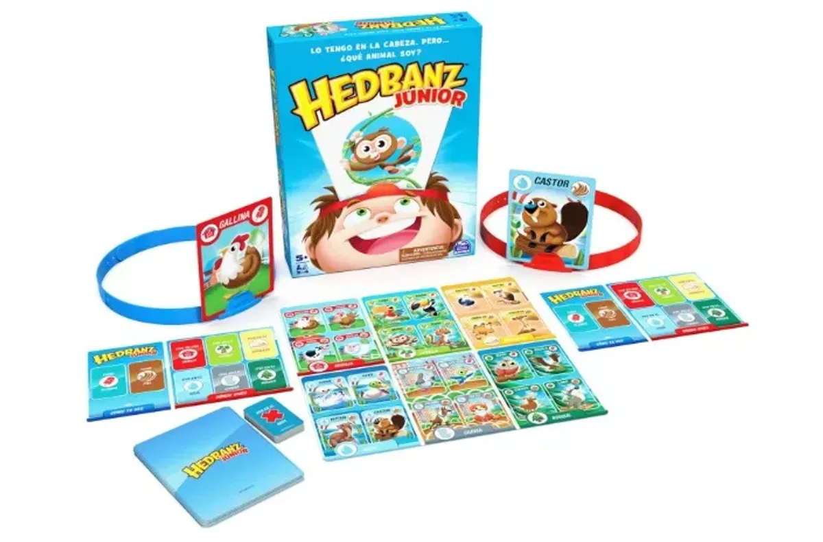  Spin Master Games, Juego de Mesa Hedbanz Junior para niños pequeños