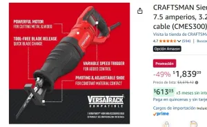 CRAFTSMAN Sierra alternativa, 7.5 amperios, 3.200 RPM, con cable (CMES300)