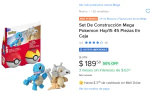 REMATE DE SET DOBLE DE POKEMON MEGA CONSTRUX