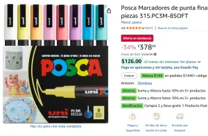 Marcadores de punta fina - Colores Pastel, 8 piezas 