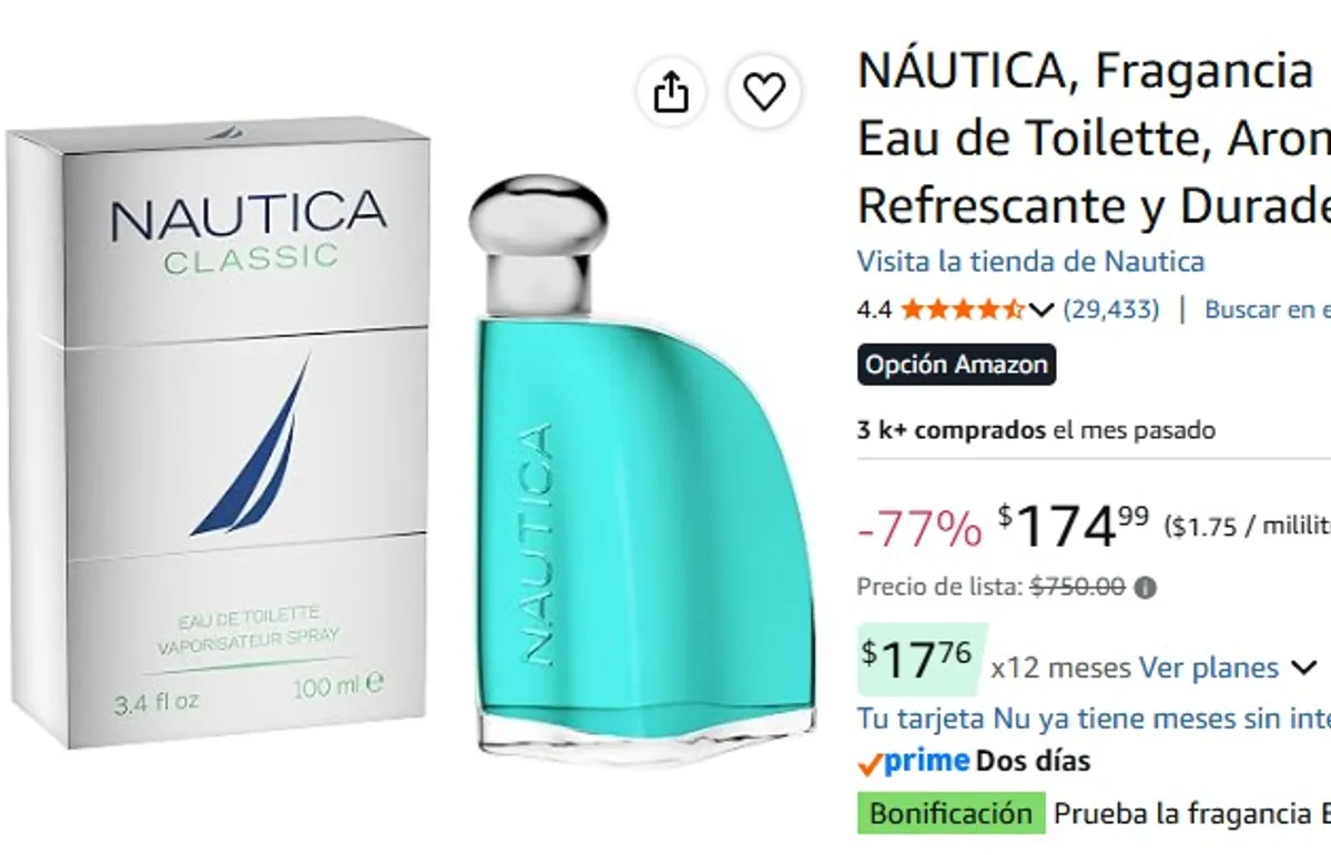 NÁUTICA, Fragancia para Hombre, Classic Eau de Toilette, Aroma Amaderado, Refrescante y Duradero, 100 ML