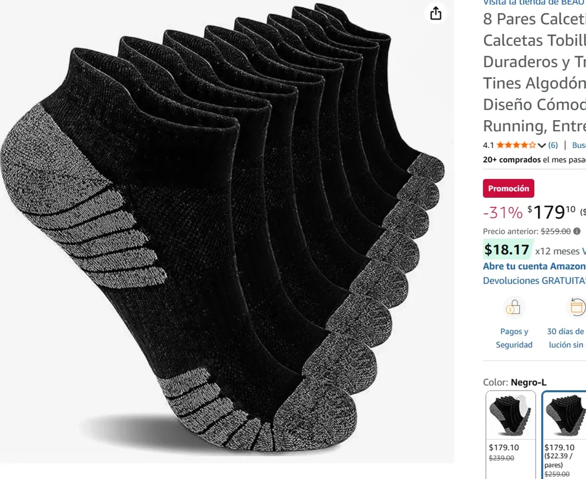 8 Pares Calcetines para Hombre, 