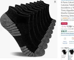 8 Pares Calcetines para Hombre, 