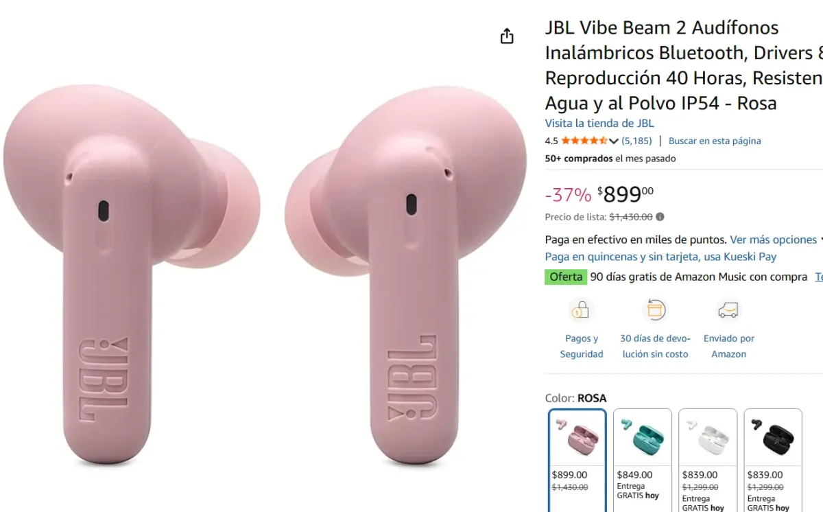 JBL Vibe Beam 2 Audífonos Inalámbricos 