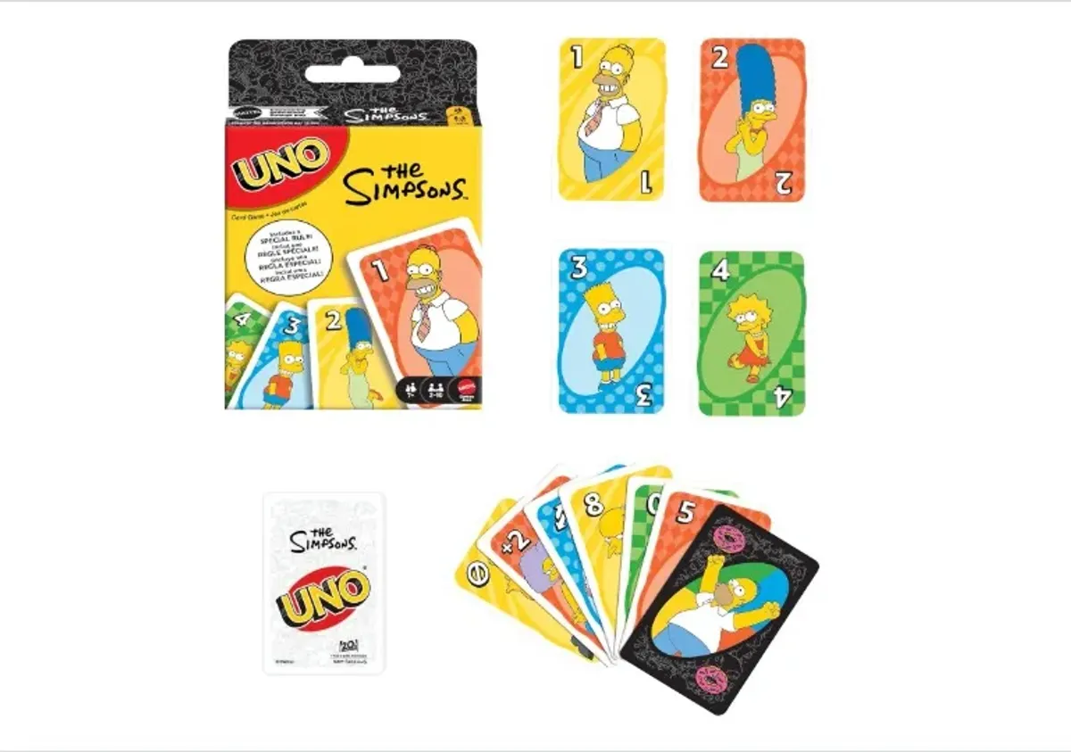 Mattel Games UNO The Simpsons - Juego de Cartas para niños, Adultos y Noches Familiares, Fiestas, Viajes y Camping, Juguete Coleccionable Inspirado en la Serie