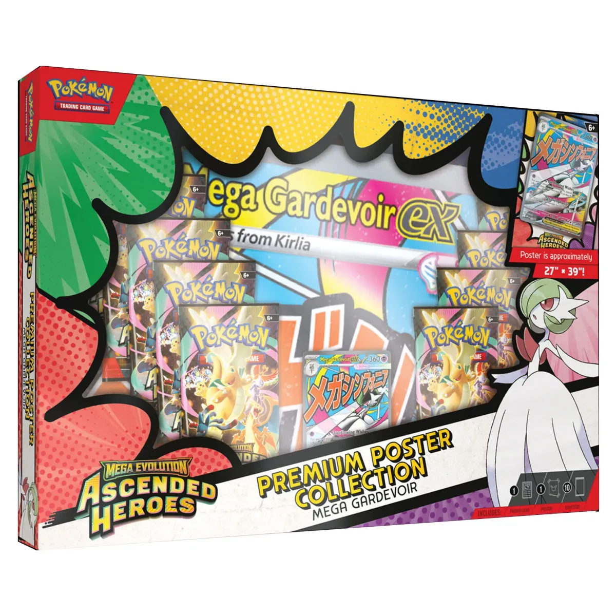 Cartas Coleccionables Pokemon TCG Mega Evolution Ascended Heroes Premium Poster Collection Mega Gardevoir en Ingles