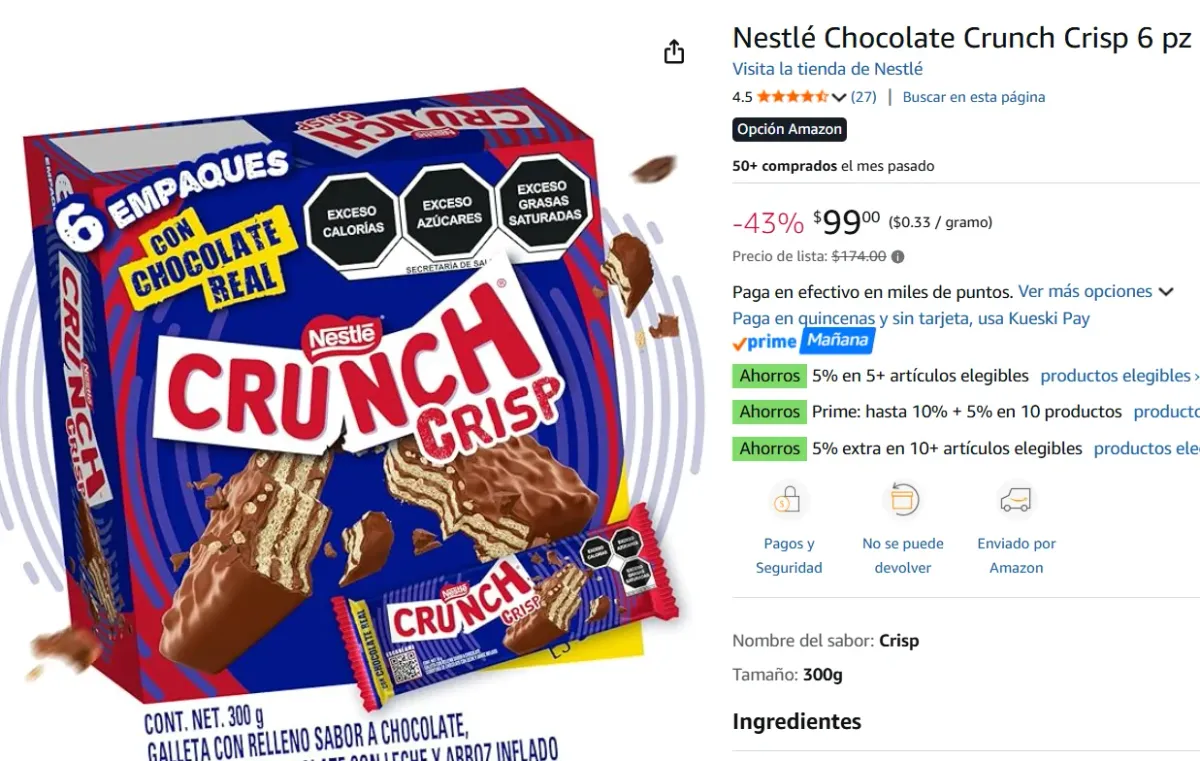 Chocolate Crunch 6 pz de 50g