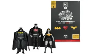 McFarlane Toys - DC Super Powers Batman, Superman & Wonder Woman Black & White Accent Edition Gold Label (3pk)