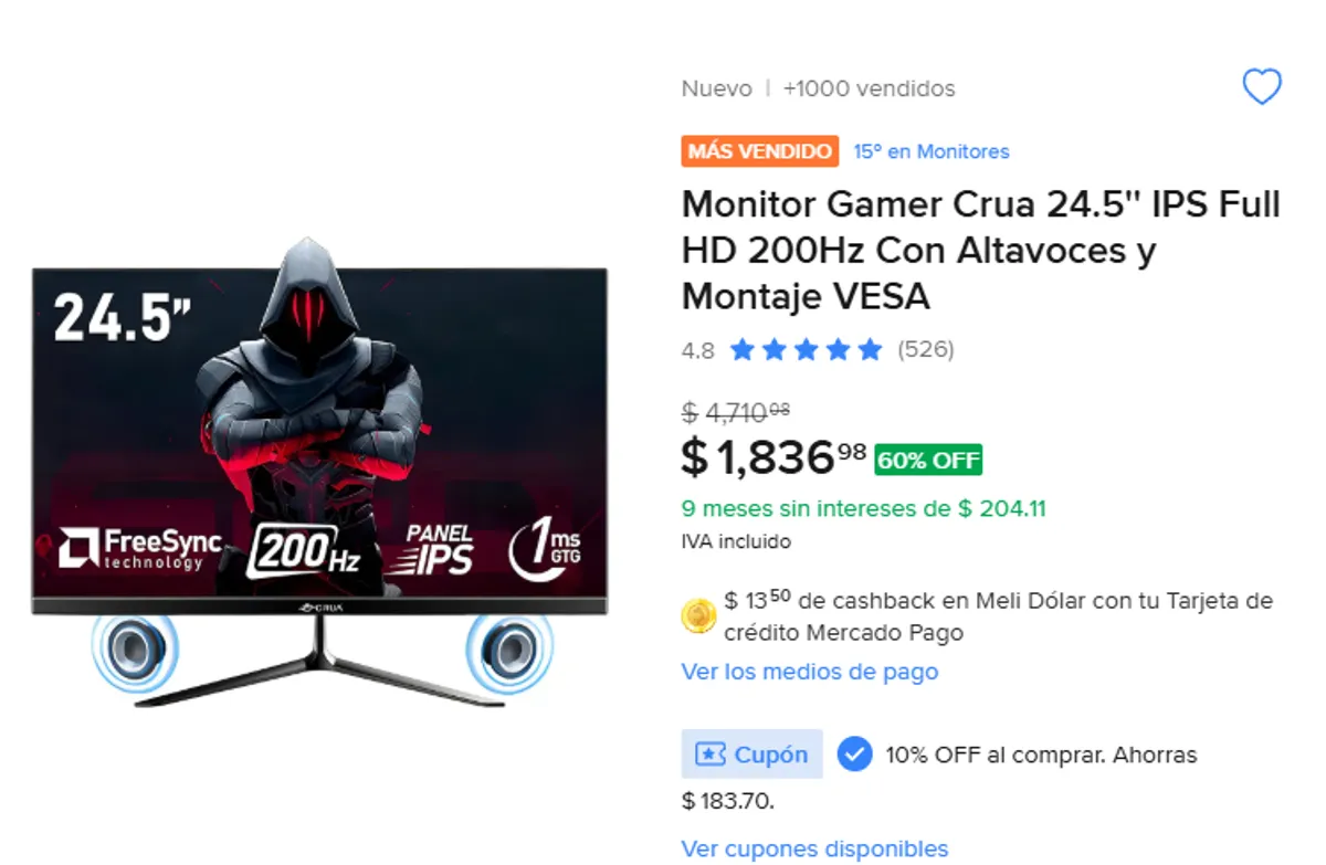REMATE DE MONITOR GAMER