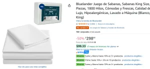 Sabanas King Size, 4 Piezas
