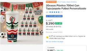 20vasos Plástico 700ml 