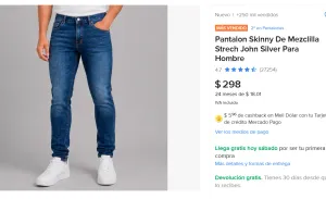 Pantalon Skinny De Mezclilla 