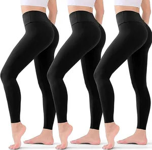 Paquete 3 Leggins Deportivos Mujer, Pantalones de Yoga con Control Abdomen | Cintura Alta, No Se Transparentan, Ideal para Correr, Yoga, Pilates