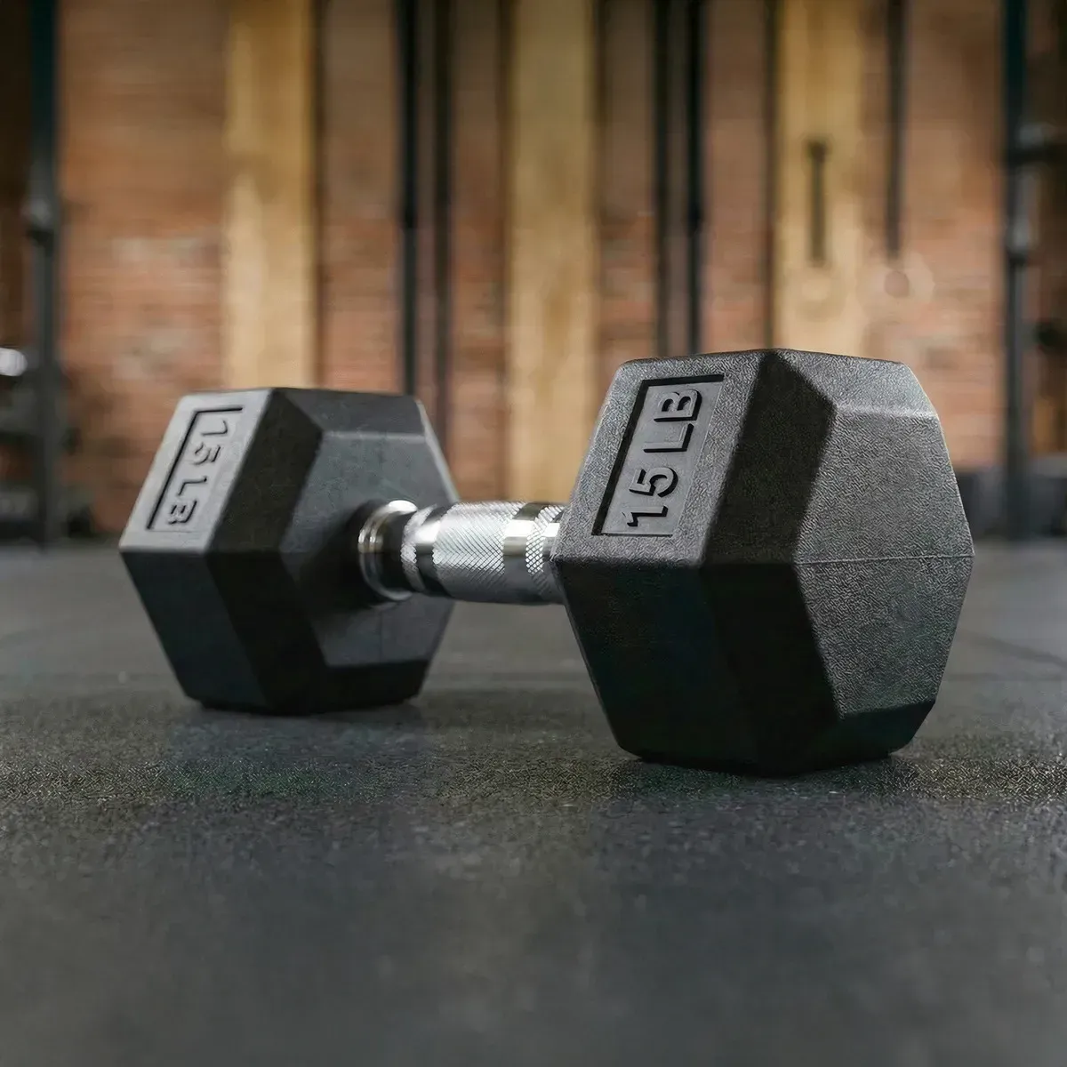 Mancuerna Hexagonal Pesa Ejercicio Gym 15 Lb Gimnasio Negro