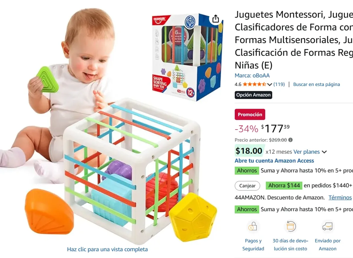 Juguetes Cubos con 6 Piezas Multisensoriales