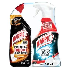 CON PLANEA Y AHORRA - Harpic Harpic Power Ultra + Harpic Baños Ultra, Paquete De 2, color, 2 count, pack of/paquete de