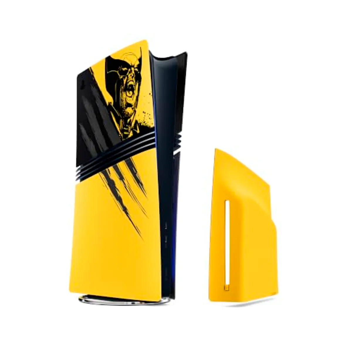Cubierta de consola PlayStation 5 Pro Edición Limitada Battle Yellow - Marvel’s Wolverine