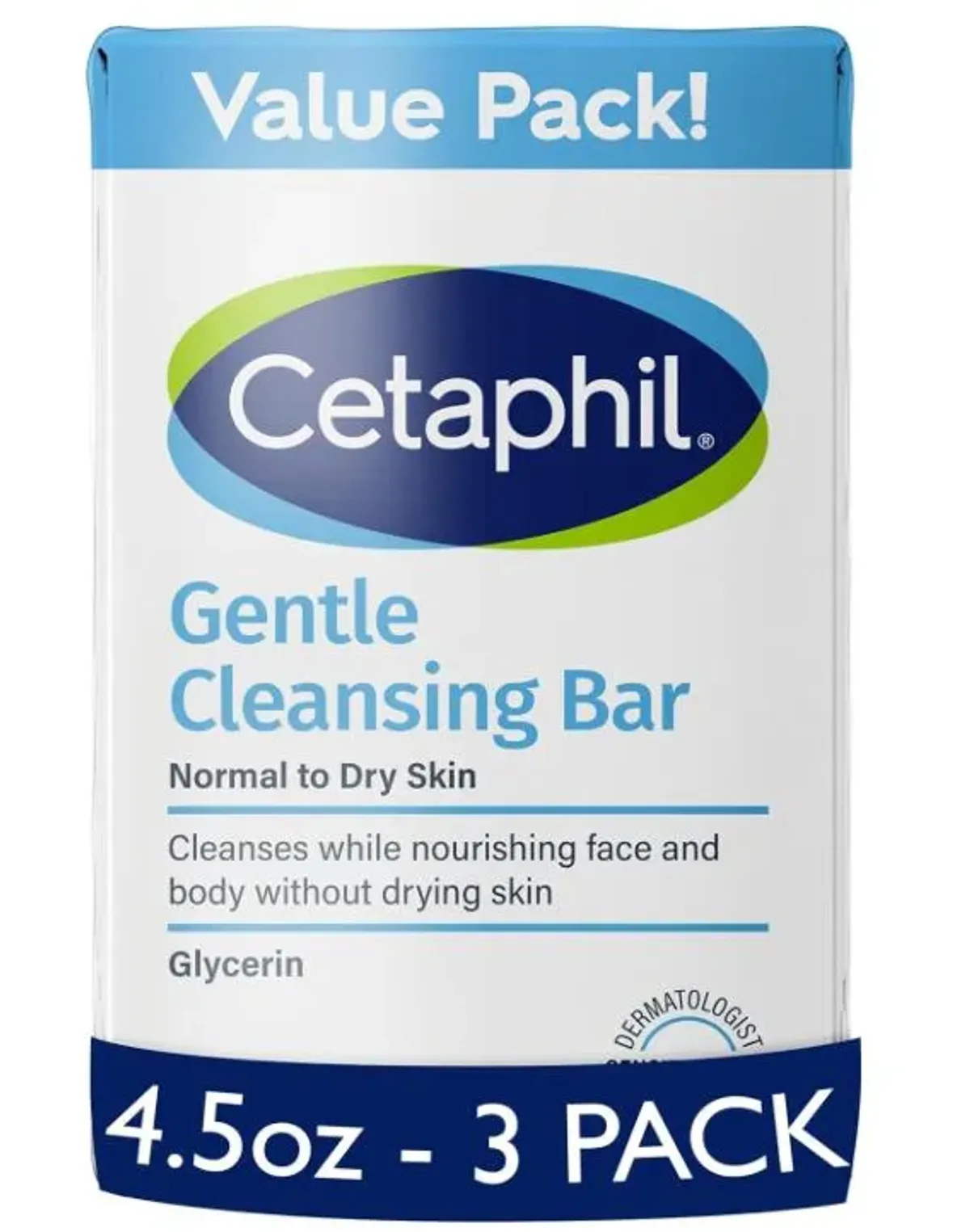 Cetaphil Cetaphil gentle cleanser bar, 4.5 Ounce (Pack of 3), Blanco