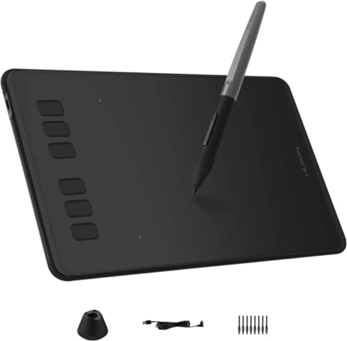 HUION H640P Tableta Gráfica con Lápiz sin Batería, 8192 Niveles de Presión, 6 Teclas Personalizables, Compatible con Android Windows Mac, Ideal para Dibujo Digital y Educación en Línea