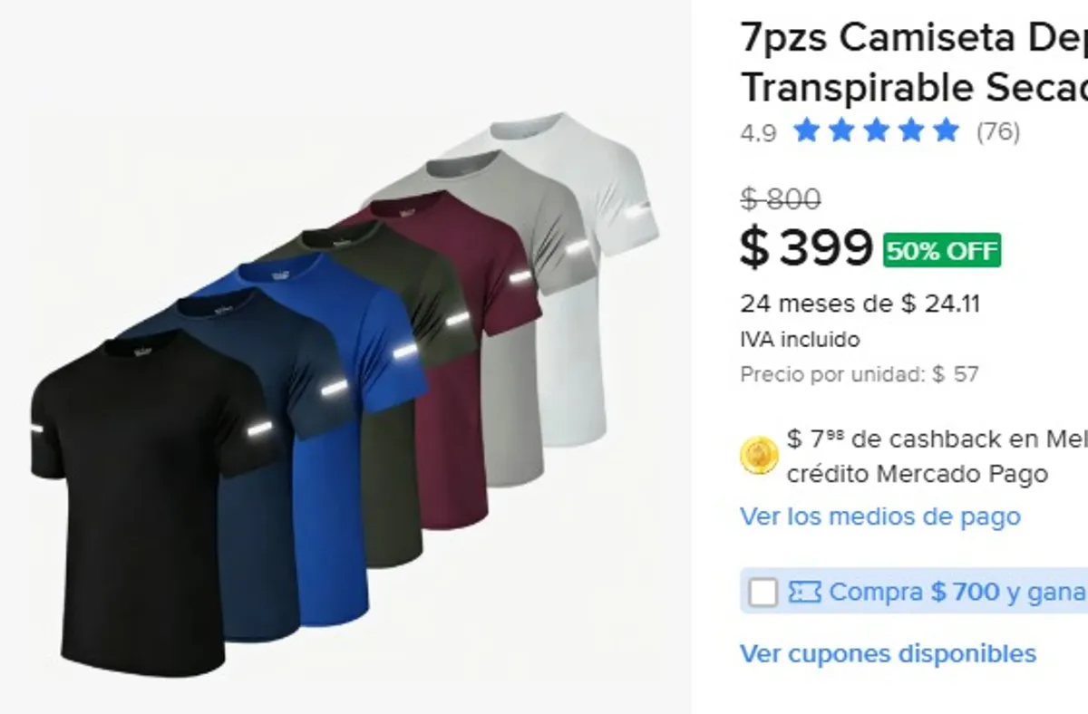 7pzs Camiseta Deportiva Hombre Transpirable Secado Rápidogym