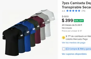 7pzs Camiseta Deportiva Hombre Transpirable Secado Rápidogym