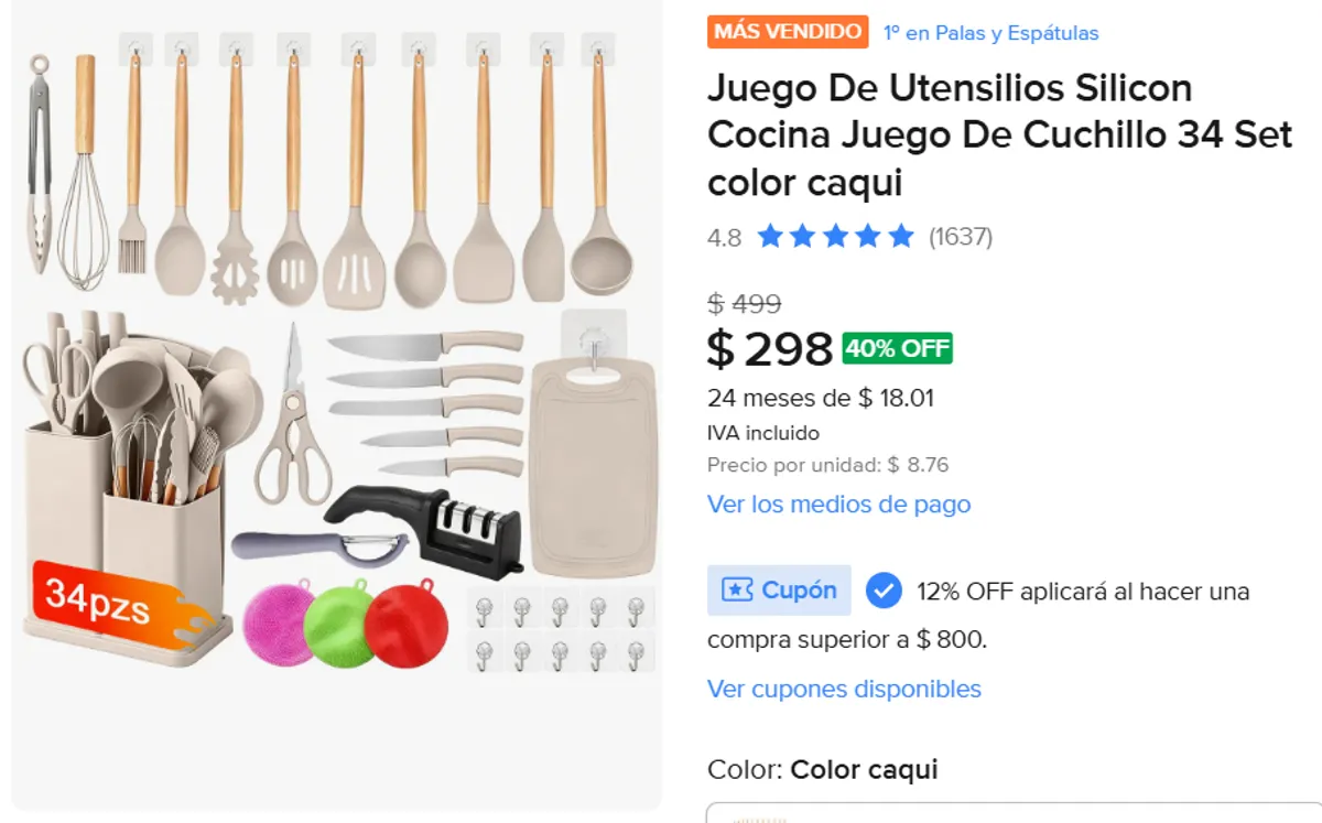 Juego De Utensilios 34 set 