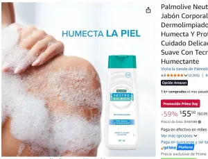 Palmolive Neutro Balance Jabón Corporal Líquido Dermolimpiador, 591 ml, Humecta Y Protege Tu Piel, Cuidado Delicado, Fórmula Suave Con Tecnología Humectante