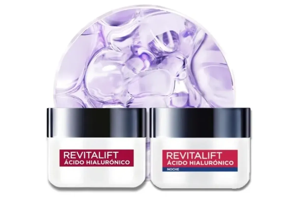 L'Oréal Paris Rutina facial hidratante Revitalift Ácido Hialurónico (2 piezas): Crema de día FPS20 50ml + Crema de noche 50ml. Hidrata y rellena líneas de expresión, para todo tipo de piel