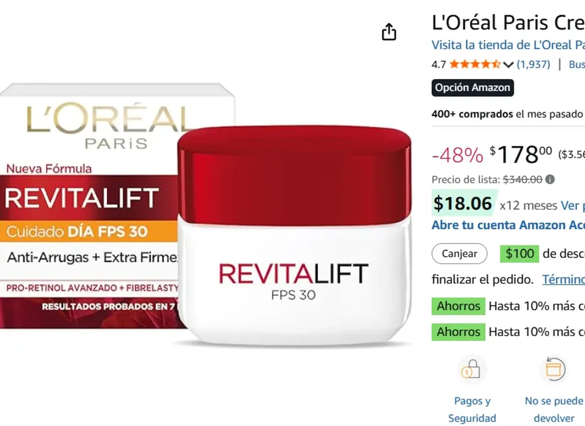 L'Oréal Paris Crema de Día , 50ml