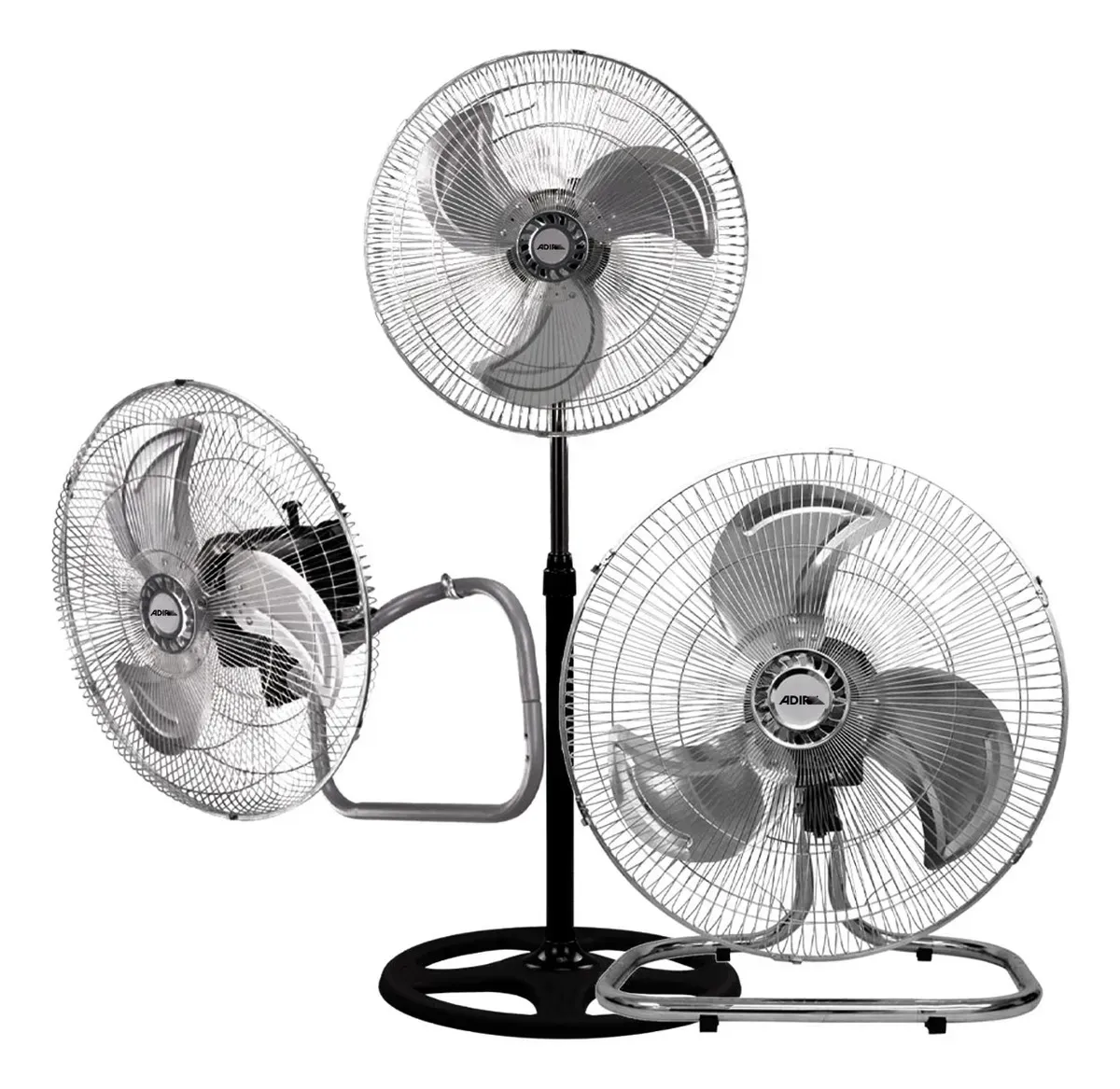 Ventilador 3 En 1 Adir 2074 Negro Con 3 Aspas De Metal 18