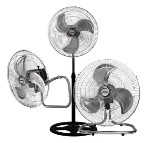 Ventilador 3 En 1 Adir 2074 Negro Con 3 Aspas De Metal 18