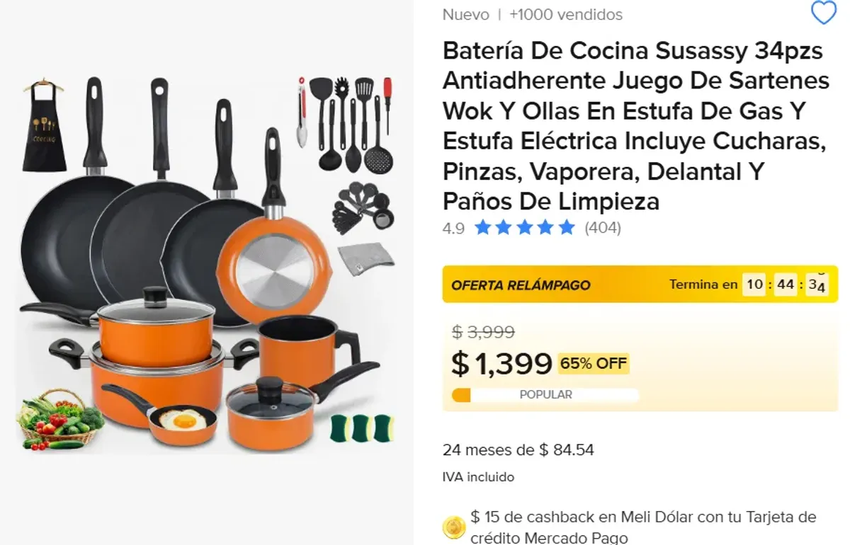 Batería De Cocina 34pzs 