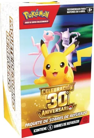 Pokémon Paquete DE Sobres DE Refuerzo DE CELEBRACIÓN 30.º Aniversario DE JCC Producto EN ESPAÑOL LATINOAMERICANO