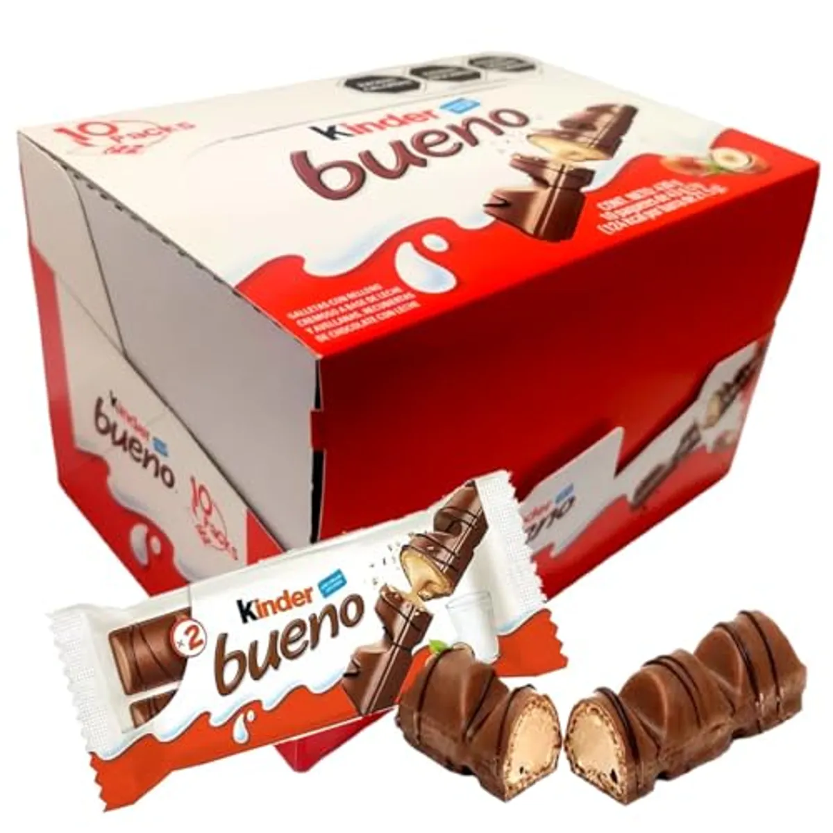 Kinder Bueno, Paquete de 10 Piezas de 43 g