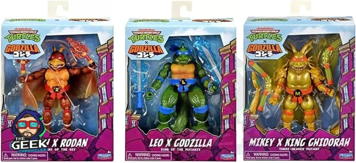 TORTUGAS NINJA COLABORACIÓN CON GODZILLA!! LEO Y RAPH TIENEN PROMO Y SI LOS COMPRAN JUNTOS BAJAN OTROS $100!!! 