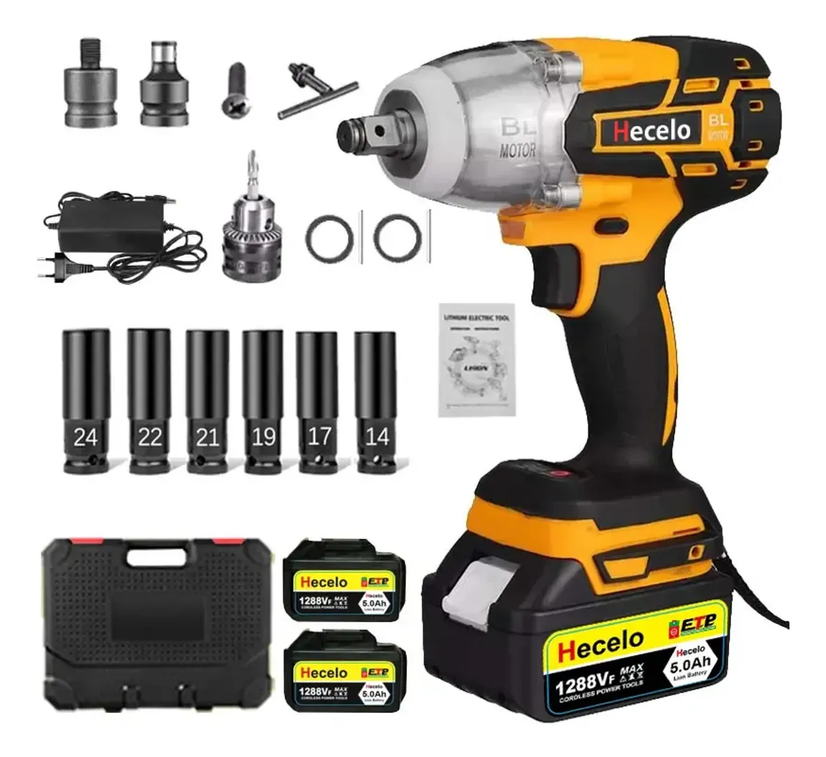 990n.m Pistola Llave De Impacto Inalámbrico De 2 Batería 1/2