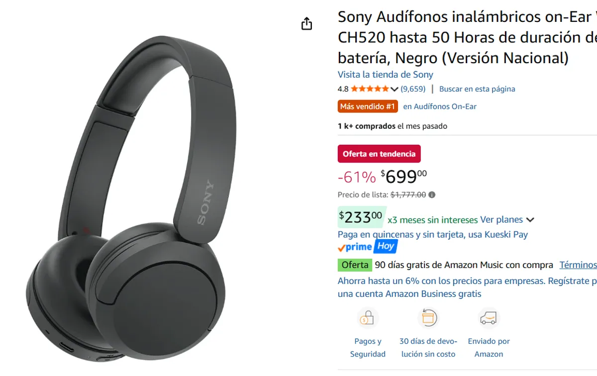 Sony Audífonos inalámbricos 