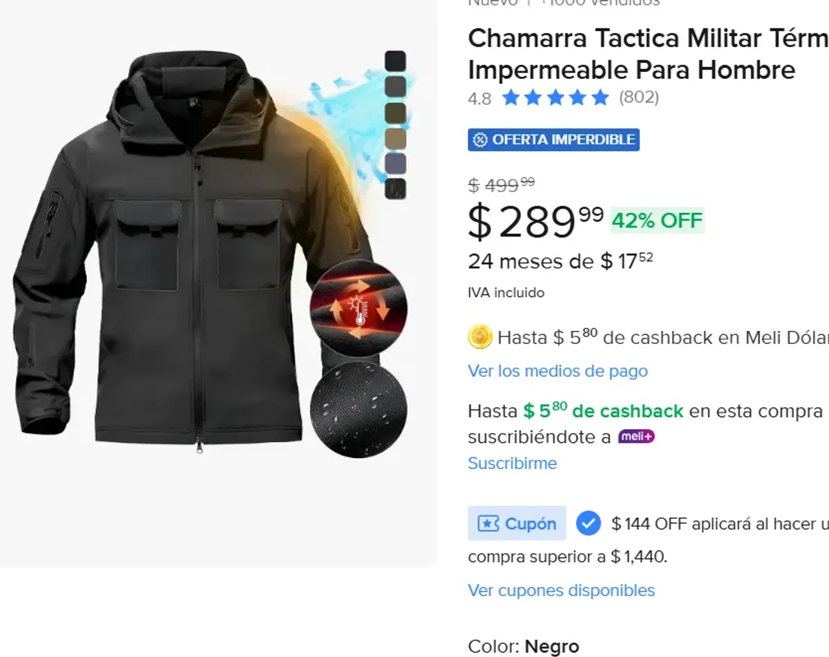 Chamarra Tactica Militar 
