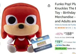Funko Pop! Plush: Sonic The Hedgehog - Knuckles The Echidna - Collectable Soft Toy - Birthday Gift Idea - Official Merchandise - Stuffed Plushie for Kids and Adults and Girlfriends