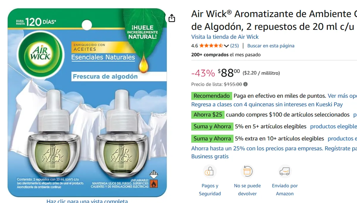 Aromatizante de Ambiente  2 repuestos