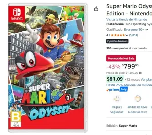 Super Mario Odyssey - Standard Edition - Nintendo Switch