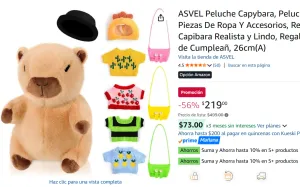 Peluche Capybara, con 9 Piezas De Ropa 