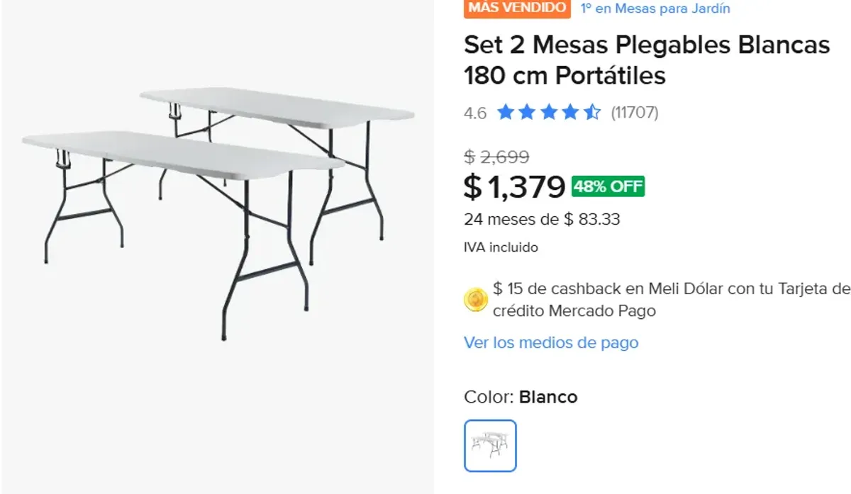 Set 2 Mesas Plegables 