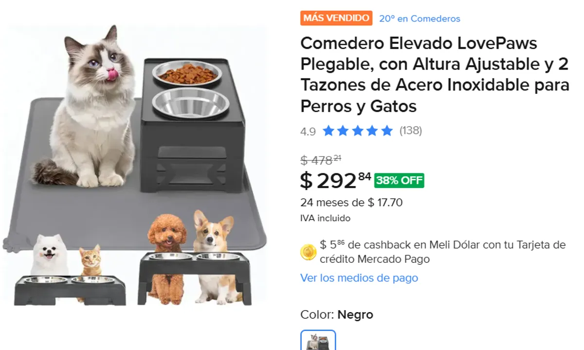 Comedero Elevado Plegable