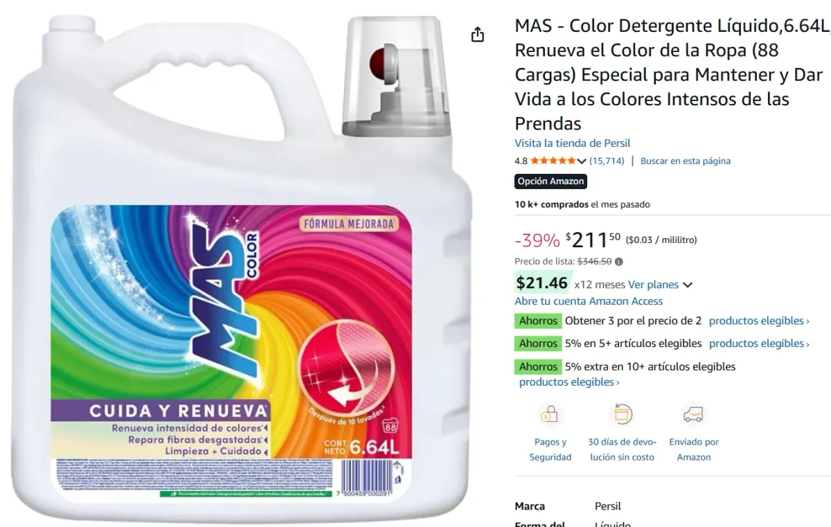 Detergente Líquido,6.64L