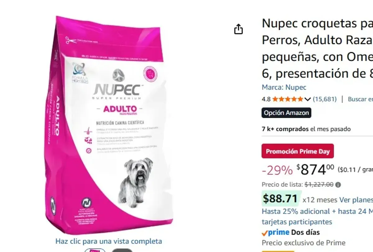 Nupec croquetas para Perros, Adulto Razas pequeñas, con Omega 3 y 6, presentación de 8 kg.