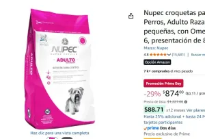 Nupec croquetas para Perros, Adulto Razas pequeñas, con Omega 3 y 6, presentación de 8 kg.
